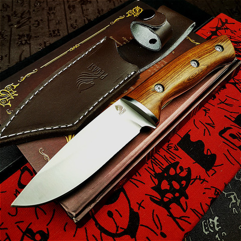 PEGASI  Thick one-piece mirror light sharp rescue knife quality outdoor hunting straight knife tactical camping knife ► Photo 1/6