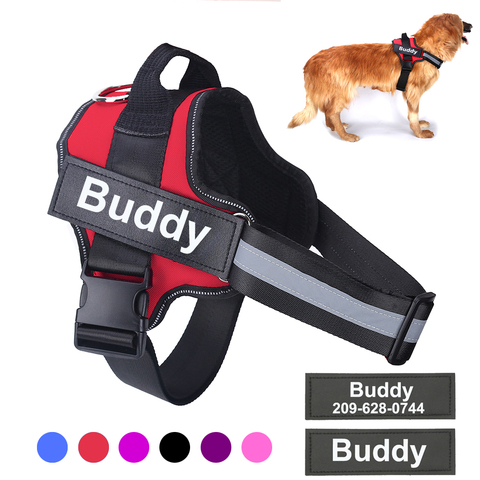 Personalized Dog Harness NO PULL Reflective Breathable Adjustable Pet Harness Vest  With Name For Dogs Custom Patch Pet Supplies ► Photo 1/6