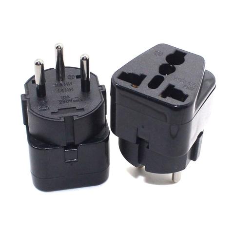 Black copper CE Universal Socket Israel Travel Adapter plug EU US UK German Franch Russia India to Israel Wall Charger Converter ► Photo 1/4