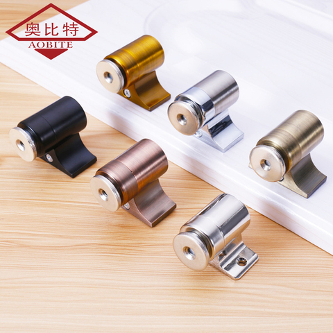 AOBT Stainless Steel Magnetic Door Stopper Sticker Hidden Door Holders Catch Floor Wall Mounted Nail-free Doorstop Door Hardware ► Photo 1/6