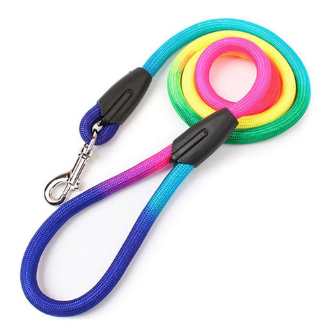 Durable Nylon Rainbow 1.2M Pet Dog Leash Walking Training Leash Cats Dogs Harness Collar Leashes Strap Belt Rope ► Photo 1/6