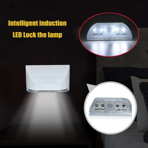 Auto PIR Sensor LED sensor Door Lock Lamp Motion Intelligent Detector Lamp Keyhole Kitchen Stairway Cabinet light Home Lamp ► Photo 1/6