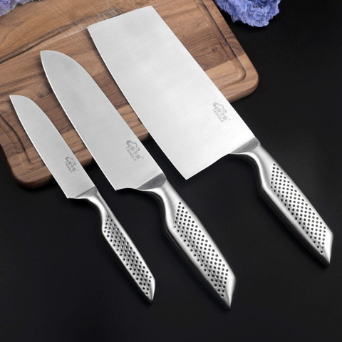Stainless Steel Japanese Kitchen Knives Set Tools Fruit Utility Chef Slicing Bread Santoku Kitchen Knife Set ► Photo 1/6