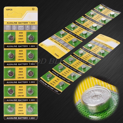 10PCS Cell Coin Alkaline Battery AG3 1.55V Button Batteries SR41 192 L736 384 SR41SW CX41 LR41 392 Lamp Chain Finger Light Watch ► Photo 1/6