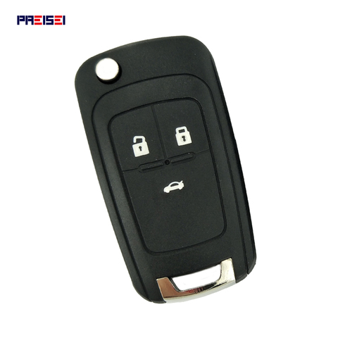 PREISEI 3 Button Replacement Flip Folding Remote Car Key Shell Case For Chevrolet Cruze Epica Lova Camaro Impala Aveo ► Photo 1/4