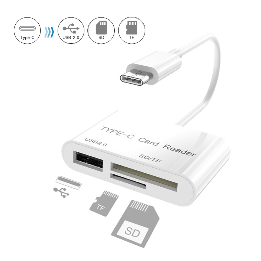 3 in 1 Type C to USB/SD/TF Memory Card Reader OTG HUB Adapter For Macbook Pro 
