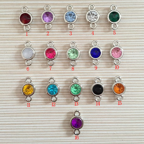 12pcs/lot Colorful Birthstone Charms 11mm*19mm Acrylic double charms for Diy Statement Necklace and Bracelet A003 ► Photo 1/6