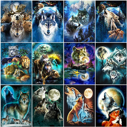 Evershine Full Square Diamond Painting Wolf Picture Of Rhinestone Diamond Embroidery Sale Animal Mosaic Cross Stitch Home Decor ► Photo 1/6