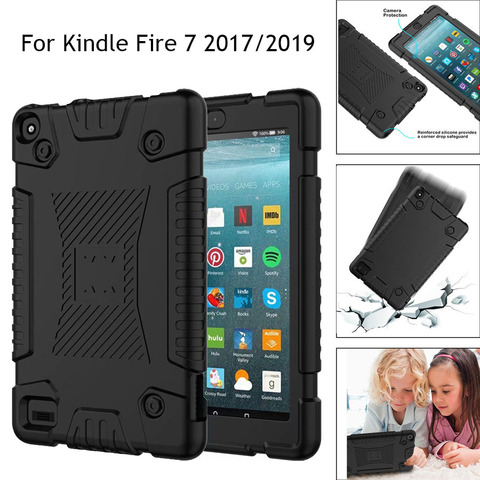 for Amazon Kindle Fire 7 2022 2017 Soft Silicone Case Shockproof Tablet Shell for new Kindle Fire 7 9th Generation 2022 Cover ► Photo 1/6