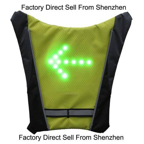 YUANMINGSHI Motorcycle Reflective Safety Vest LED Backpack Vest Pilot Lamp Bicycle Lights+Motorbike Cycling Reflective LED Vest ► Photo 1/6