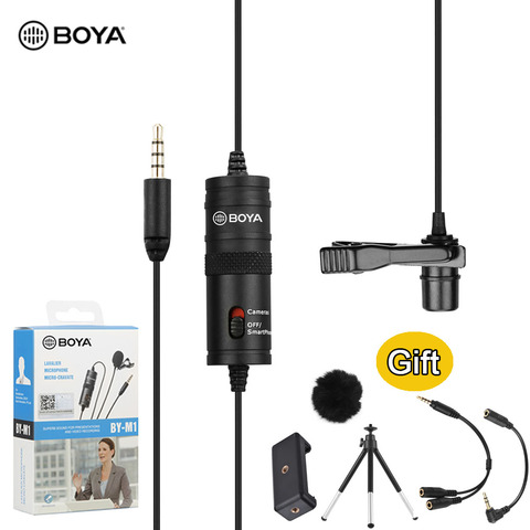 BOYA BY-M1 3.5mm Audio Video Record Lavalier Lapel Microphone Clip for Canon Nikon Sony DSLR Camcorder Audio Recorders ► Photo 1/6