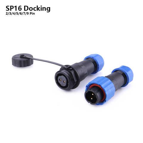 SP16 IP68 Waterproof Connector Male plug & female socket 2/3/4/5/6/7/8/9 pin Wire cable connector Docking Aviation DIY YOU ► Photo 1/6