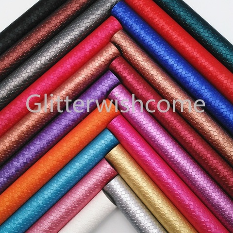 Glitterwishcome 21X29CM A4 Size Vinyl For Bows Honeycomb Pearlized Leather Fabirc Faux Leather Sheets for Bows, GM342A ► Photo 1/6