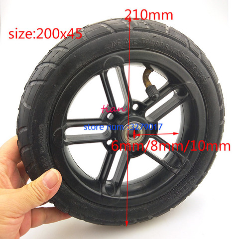 6mm 8mm 10mm inner hole Good quality wheel 200x45 wheel 8 inch Castor Wheel with Tyre & Tube motorcycle parts electric scooter ► Photo 1/6