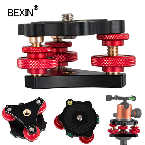 Tripod Speedy Leveling Base Leveler Adjusting Base Panning Level Plate with Bubble Level for Canon Nikon DSLR Camera Tripod ► Photo 1/6