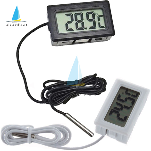 Mini LCD Digital Thermometer for Freezer Refrigerator Fridge Aquarium Thermometer Temperature Meter -50~110 degree Probe 1M ► Photo 1/6