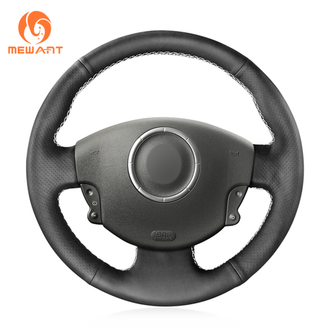 MEWANT Black Artificial Leather Car Steering Wheel Cover for Renault Megane 2 Scenic 2 (Grand Scenic) Kangoo 2 2008 2009-2013 ► Photo 1/6