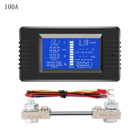 DC 0-200V 0-300A Battery Tester Voltmeter Ammeter Power Impedance Capacity Energy Time Meter 50A/100A/200A/300A Battery Monitor ► Photo 1/5