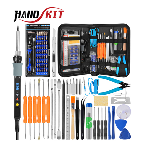 Handskit Digital Soldering Iron Screwdriver Tool Set Soldering Iron Tweezers Wire Stripper Multi-function Welding Tools ► Photo 1/6