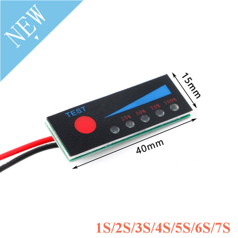 1S 2S 3S 4S 5S 6S 7S 4.2V-29.4V Lithium Battery Li-po Li-ion Capacity Indicator Board Power Display Charging Charge LED Tester ► Photo 1/3