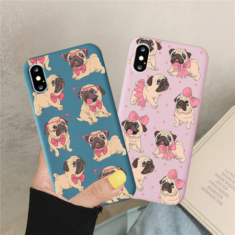 Pug Dog French Bulldog Phone Cover for IPhone 12 11 Pro SE2 X XR XS MAX 8 7 Plus Couple Lover Friends Silicone Soft Case Coque ► Photo 1/6
