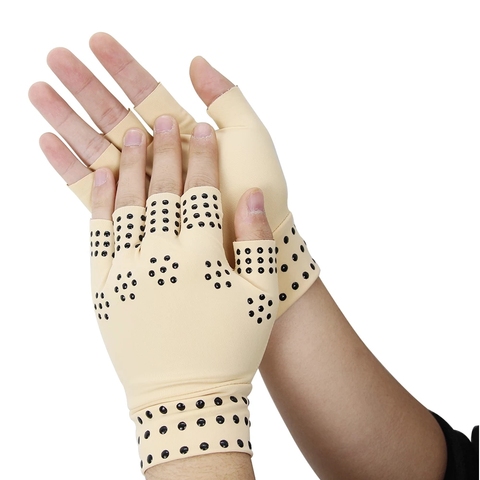 1 Pair Magnetic Therapy Fingerless Gloves Arthritis Pain Relief Heal Joints Braces Supports ► Photo 1/6