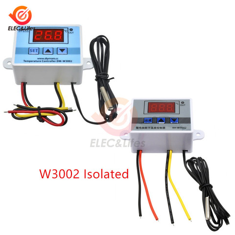 XH-W3002 DC 12V 24V AC 110V-220V Digital LED Temperature Controller 10A Thermostat Control Switch With Probe Sensor W3002 ► Photo 1/6