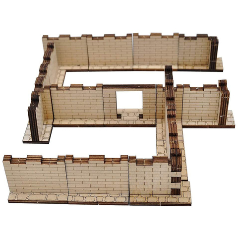 Dungeon Brick Walls (Set of 16) Wood Laser Cut 2