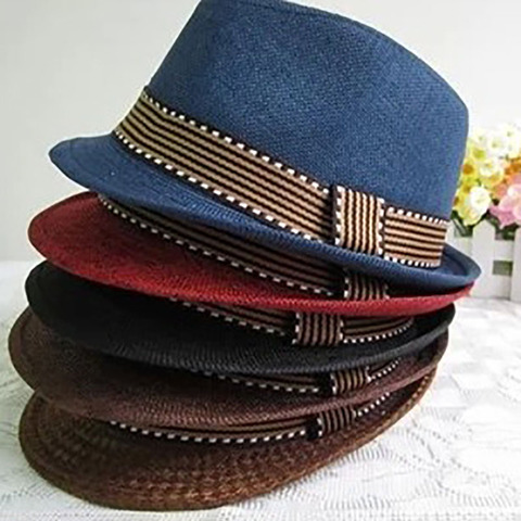 Kids Hat Gentleman Children Jazz Cap Spring Summer Wide Brim Boys Sun Beach Hats ► Photo 1/6