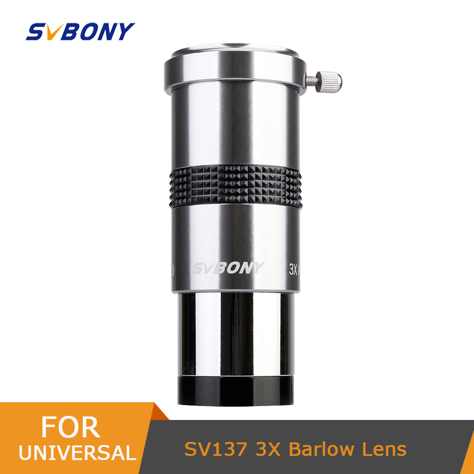 1.25 2X Lens Fully Multi-Coated Metal with M42x0.75 Thread Camera Connect Interface for Telescope Eyepieces 