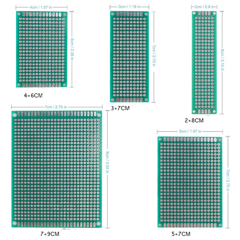 20pcs PCB Prototype Board Circuit Protoboard Universal Stripboard Prototyping Veroboard 2X8 3X7 4X6 5X7 20Pcs Each Mixed Double ► Photo 1/6