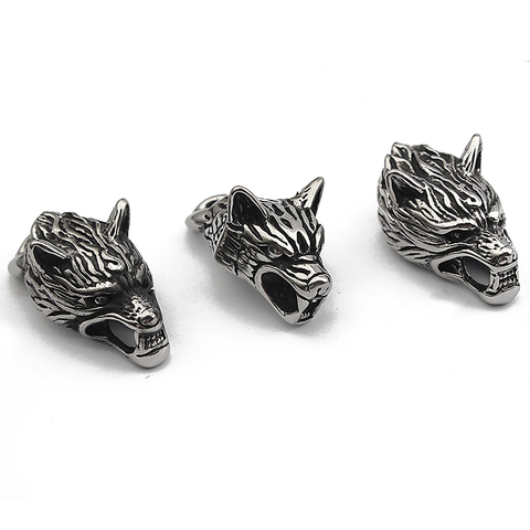 1pcs Stainless Steel Wolf Head Clasp for End Cap / Link Chain Men Bracelet Making Findings ► Photo 1/6