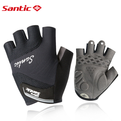 Santic Men's Cycling Gloves Half Finger MTB Bike Mittens Anti-pilling Shockproof Cushion Padded Bicycle Gloves Sport Accessories ► Photo 1/6