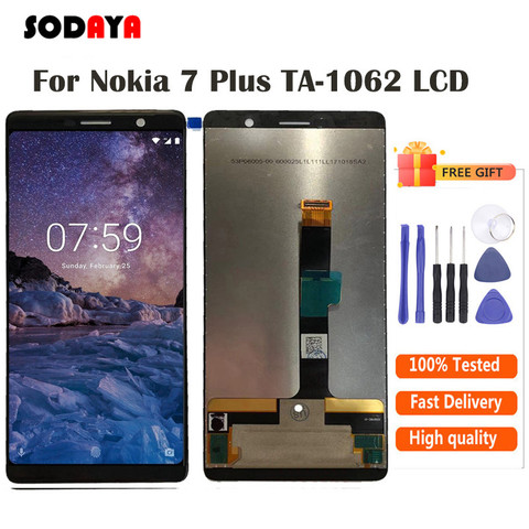 6'' Black LCD For Nokia 7 Plus LCD Display With Touch Screen  Digitizer Assembly TA-1046 TA-1055 TA-1062 lcd Free Shipping ► Photo 1/6