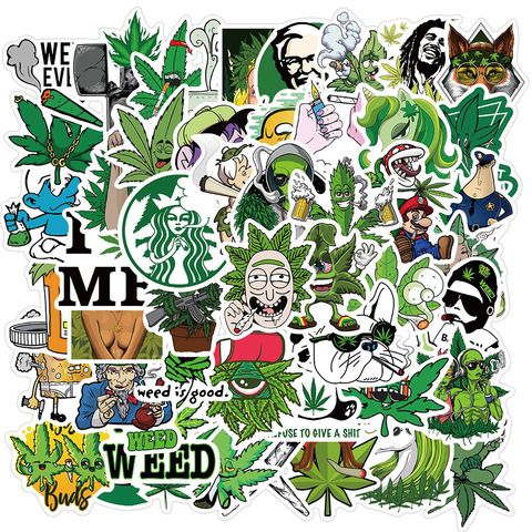 10/30/50PCS Funny Characters Leaves Weed Smoking Graffiti Stickers Bike Travel Luggage Guitar Laptop PVC Waterproof Cool Sticker ► Photo 1/6