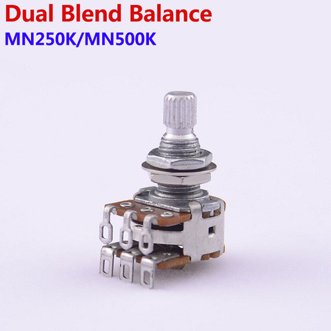 1 Piece GuitarFamily MN250K/MN500K Dual Blend Balance Potentiometer(POT) With Center Detent MADE IN KOREA ► Photo 1/6