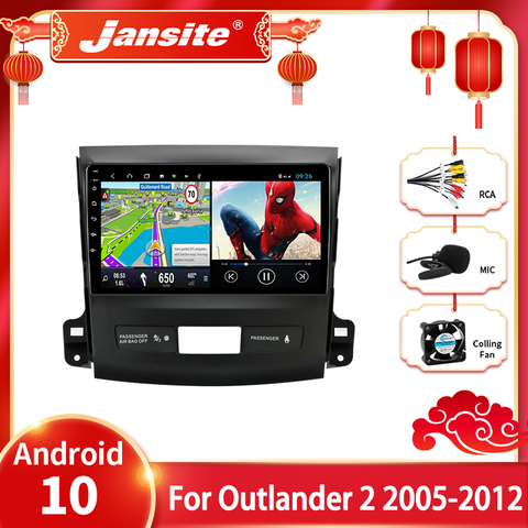 JMCQ Car Radio Android 9.0 for Mitsubishi Outlander Xl 2 CW0W 2005-2012 Multimedia Video Player 2 din GPS Stereos Split Screen ► Photo 1/6