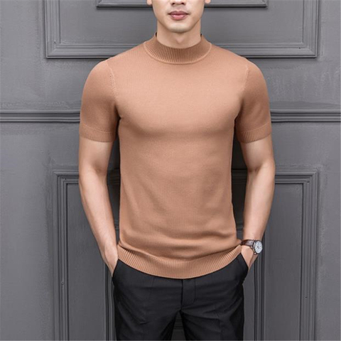 Summer Pullover Mens Chandail Oversized Sweaters Wool Male Turtleneck Streetwear Sweater Knitwear Man Jumpers Autumn Hedging ► Photo 1/6