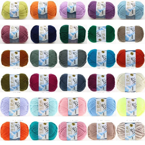 1pc 50g 5ply Yarn Milk Cotton Soft crochet yarn Baby Yarn DIY for knitting Wool Knitted Hand Knitting Crochet DIY B7MX0008 ► Photo 1/6