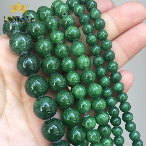 Natural Stone Beads Green Jades Round Loose Beads For Jewelry Making DIY Bracelet Necklace Accessories 15''Inches 4/6/8/10/12mm ► Photo 1/6