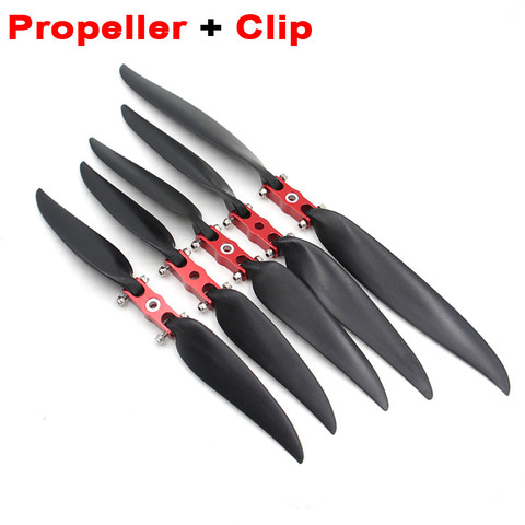 1set SPARKHOBBY Folding Fold Propeller & Red Paddle Clip Adapter clamp 5mm 6mm Aperature 1060 1160 RC Airplane Fixed-wing DIY ► Photo 1/6
