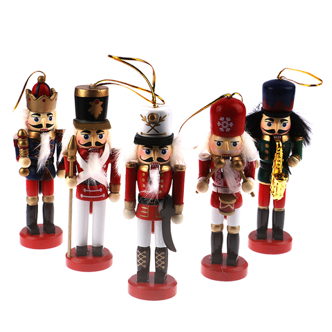 10.5/12/13cm Wooden Nutcracker Doll Soldier Miniature Figurines Vintage Handcraft Puppet New Year Christmas Ornaments Home Decor ► Photo 1/6