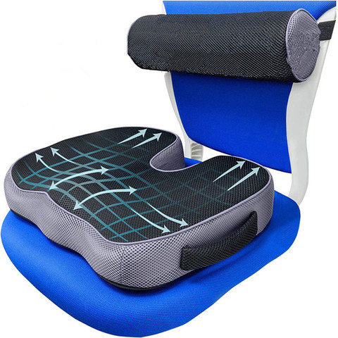 Non-Slip Memory Foam Seat Cushion For Back Pain Coccyx Orthopedic Car Office Chair Wheelchair Support Tailbone Sciatica Relief ► Photo 1/5