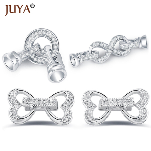 Clasps For Jewelry Making Fastening Accessories Copper Cubic Zirconia Infinity Clasps For DIY Pearls Necklace Bracelet Clasp ► Photo 1/6