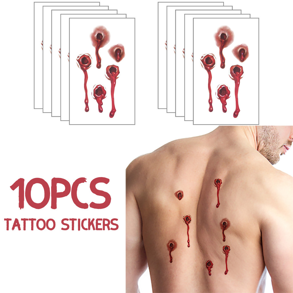 Bullet Hole Scar Pattern Body Arm Art Temporary Tattoo Sticker Waterproof  Stickers Tattoo Men Beauty Tools - Price history & Review | AliExpress  Seller - My Stylish Pregnant Baby Toy Store 