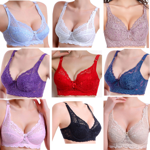 Sexy Transparent lace full cup B C D bra thisn cotton bras big size large plus size 34 36 38 40 42 44 46 push up brassiere C3306 ► Photo 1/6