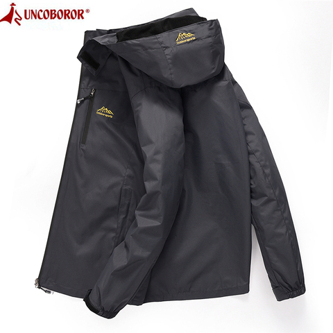 Men's Casual Waterproof Jacket 2022 Spring Autumn Tourism Windbreaker Bomber Jacket Male Raincoat Windproof Hooded Coat 4XL ► Photo 1/6