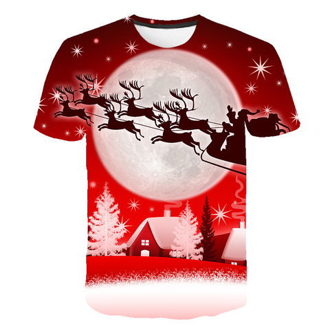 2022 Christmas Halloween Clothes Anime Galaxy t shirt 3d Printing Funny Mens Womens T-Shirts Street Couple Party Tee Tops ► Photo 1/6