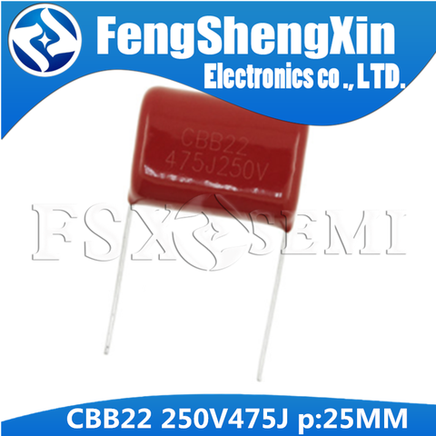 10PCS 250V475J Pitch 25MM CBB22 4700NF 4.7UF CBB Polypropylene film capacitor ► Photo 1/1