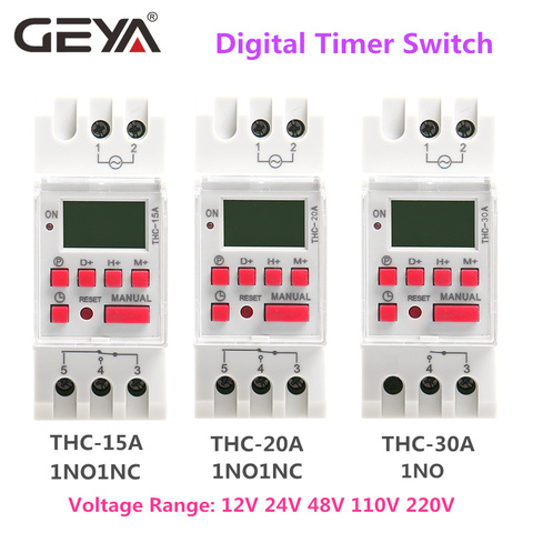 GEYA Weekly Timer Switch Programmable Timer with Battery 7 Days Timer Switch Countdown timer  15A 20A 30A 12V 24V110V 220V 240V ► Photo 1/6